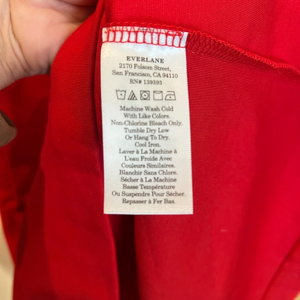 Everlane The Dream Square-Neck Dress Classic Red Mini XL - Picture 5 of 9